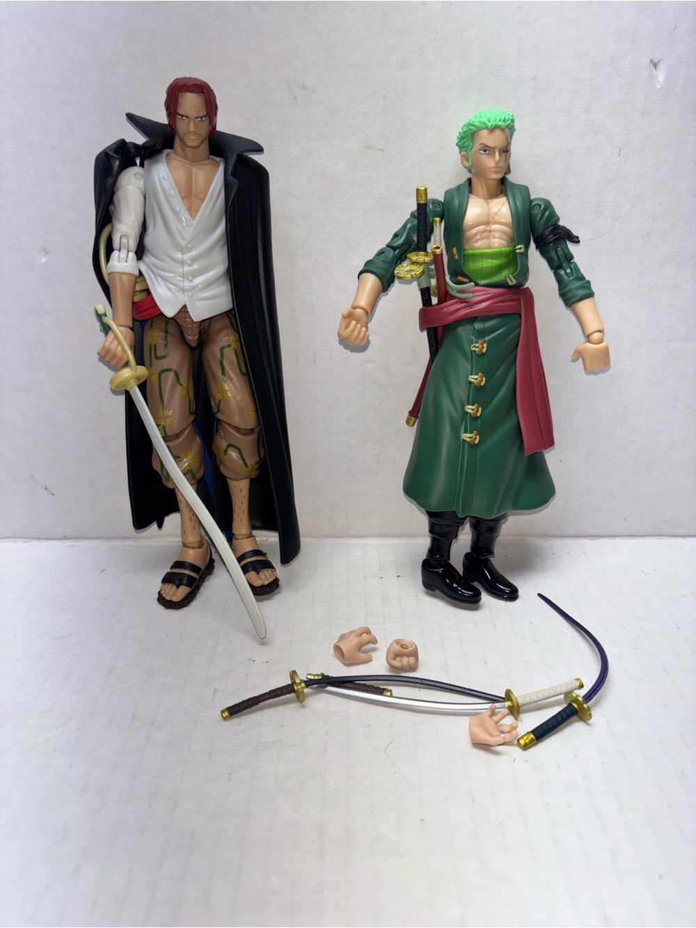 One Piece Shanks & Zoro Action Figures with Swords